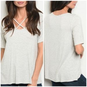 Gilli Off-White Short Sleeve Scoopneck Jersey Shirt